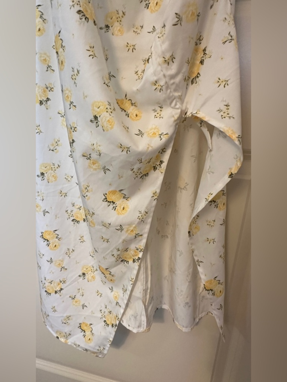 Shein White Yellow Spaghetti Strap Slit Midi Dress - Picture 5 of 10